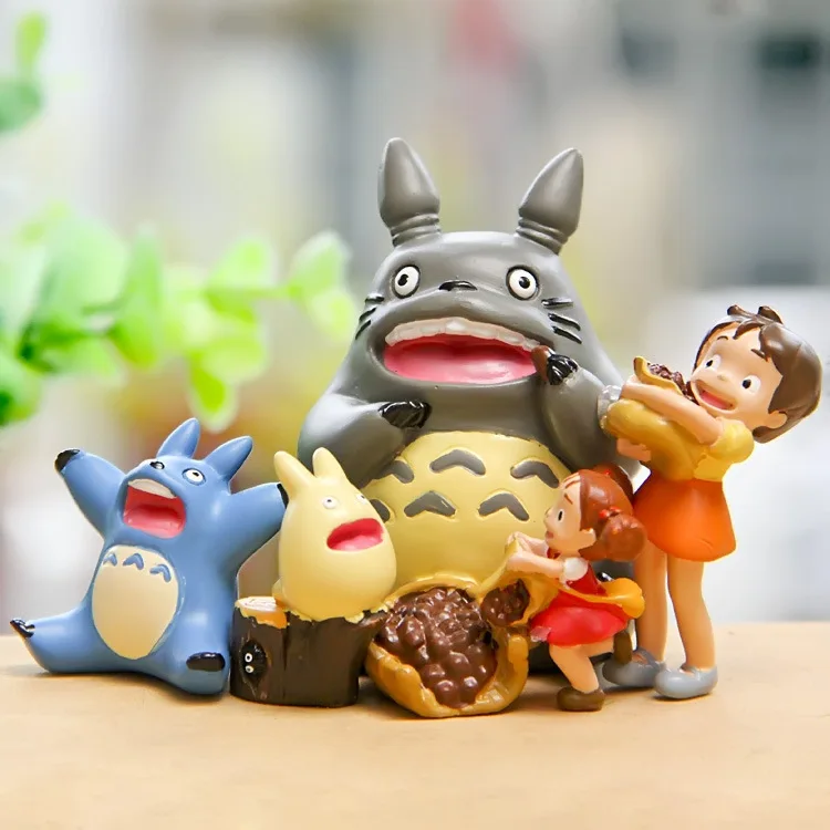 Япония стиль смолы Хаяо Миядзаки синяя фигурка totoro маленькие украшения Настольные горшечные украшения сада ремесла миниатюры подарки