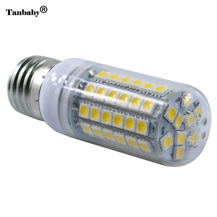 Tanbaby 1 шт. E27 18 W светодиодные кукурузные лампы высокой яркости 5050 SMD 69 светодиодный s 220 V Высококачественная Кукуруза Светодиодный лампа потолочный светильник теплый белый/белый