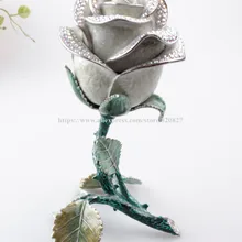 Принцесса Роза цветок металлическая винтажная шкатулка коробка витрина для украшений Классическая мода шикарный ювелирный держатель