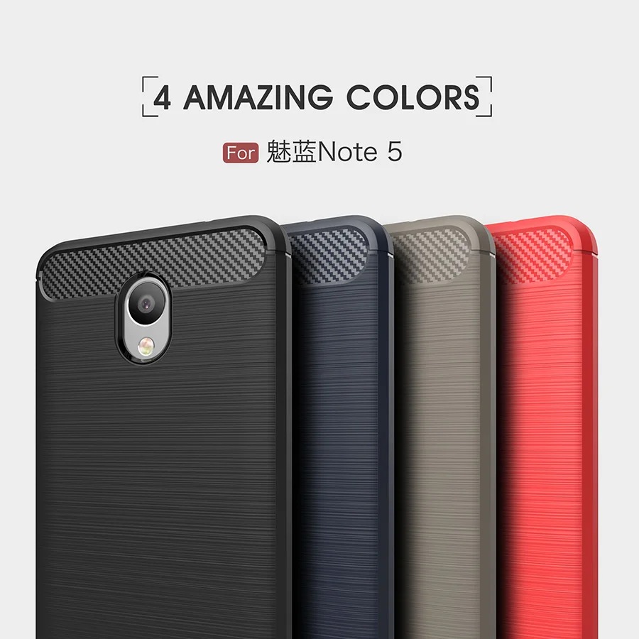 Phone Case for Meizu M5 Note Cover Carbon Fibre Brushed TPU Silicone Cases Meilan 5 Mobile Bag |