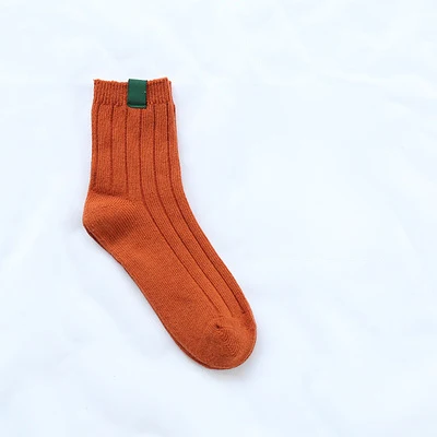 1 пара теплых женских носков, полосатые носки с объемным рисунком, осенне-зимние стильные Рождественские Зимние носки для женщин, женские забавные носки, Calcetines Mujer - Цвет: Color 7