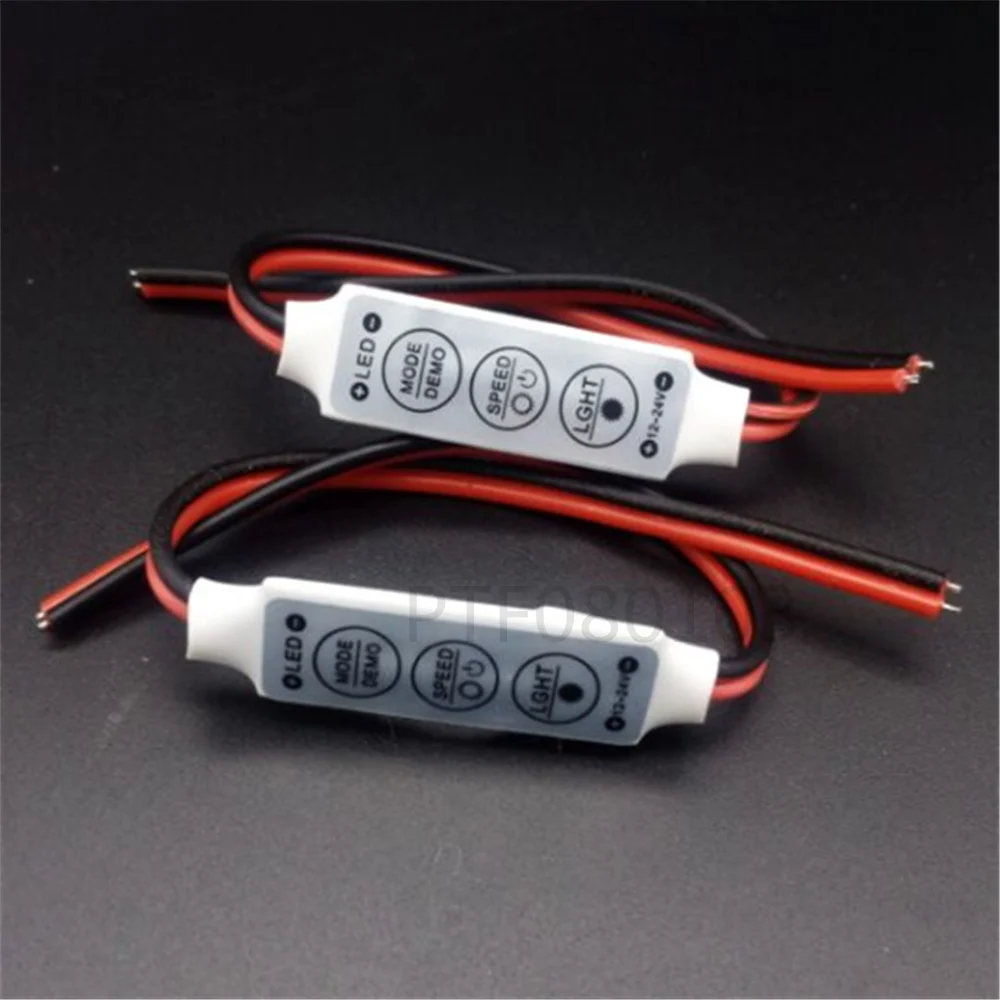

20PCS DC12V 24V Mini Led Dimmer Controller 3 Keys 6A to Control Single Color Led Strip Light SMD 3528 5050 5630