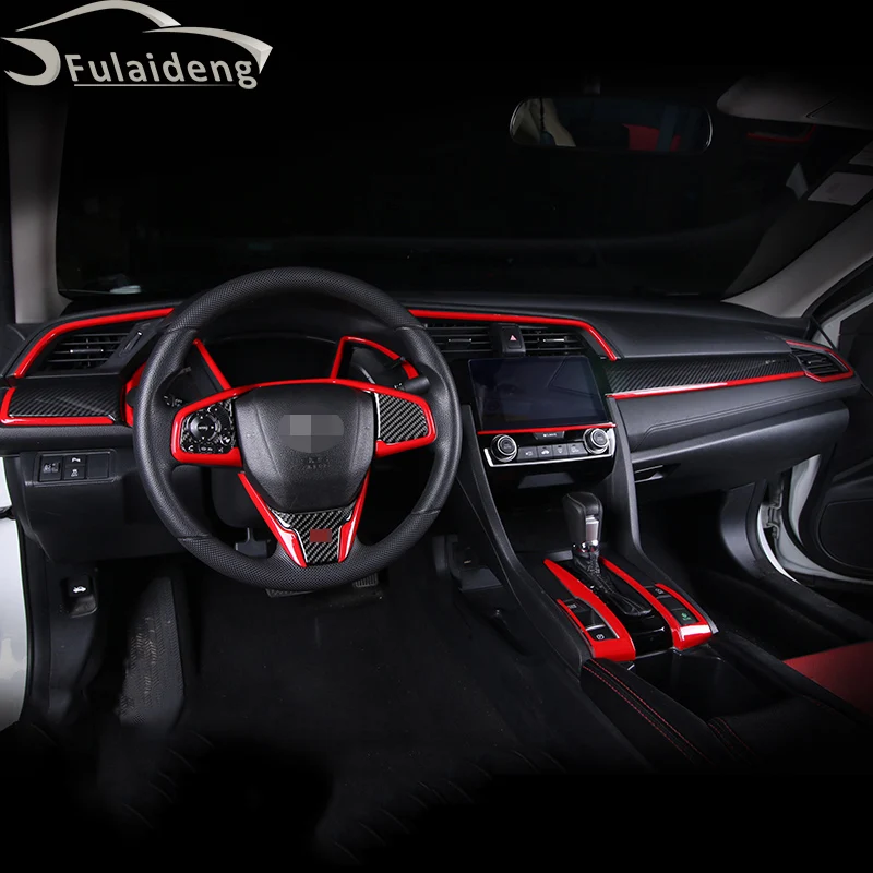 Для Honda Civic 10th 2016-2017 ABS Автомобильная внутренняя отделка Крышка декоративный