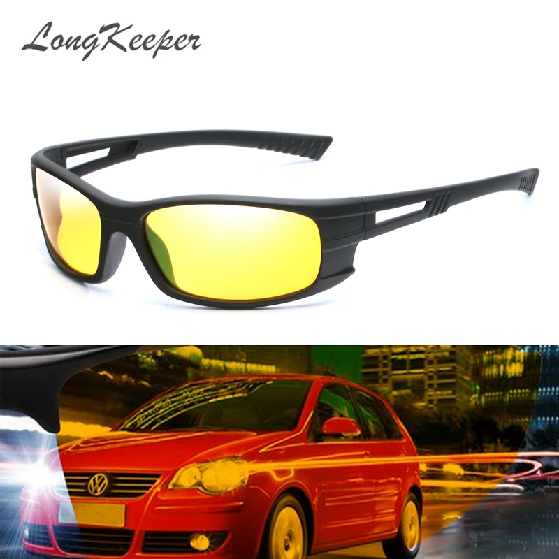 

Hot Sale Men Night Vision Sunglasses Women HD Polarized Driving Sun Glasses Anti-glare UV400 Black Frame Gafas by Long Keeper