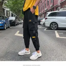 Крутые мужские крутые штаны с карманами, свободные мужские хип-хоп полосатые новые модные штаны для бега, брюки для мужчин, уличная одежда