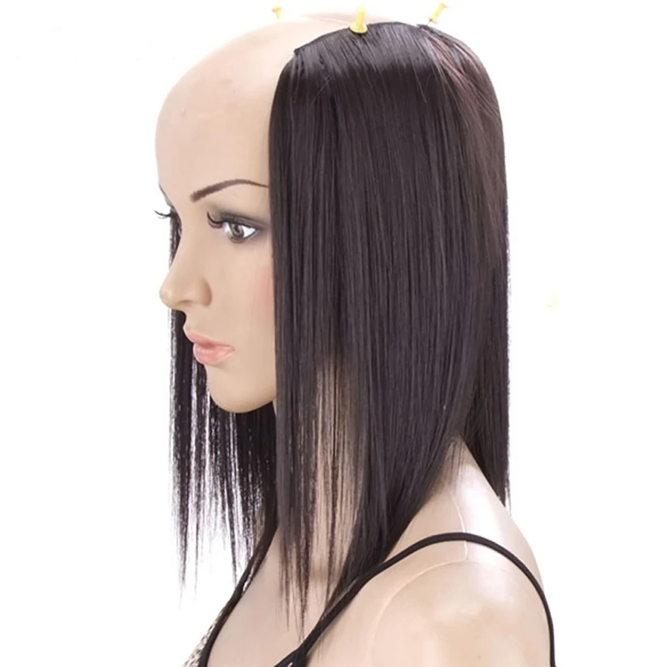 DIFEI Natural Straight Clip In Hair Extention 18inch Hair Pieces Long Fake False 3 Clips 2 Pieces Synthetic Hairstyles Women