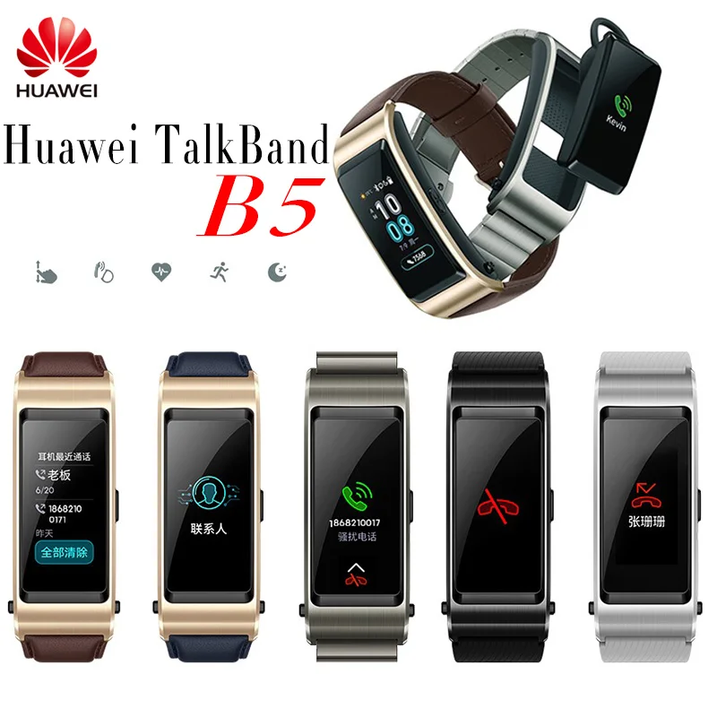 

Huawei TalkBand B5 Talk Band B5 Bluetooth Smart Bracelet Fitness Wearable Sports Compatible Smart Mobile Phone Device Wristbands