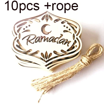 B Happy Ramadan Eid Mubarak деревянная дощечка Луна исламский, мусульманский Eid Mubarak подвесные украшения для дома полые вечерние поставки - Цвет: B