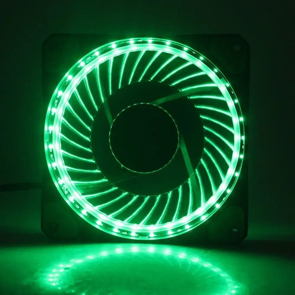 

Gdstime 50 Pcs 120x120mm DC 12V Computer Case Cooling Fan 120mm x 25mm Green LED Lights 12025 12cm Hydraulic 3Pin 3 Wires