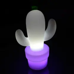 Светодио дный светодиодный ночник USB Перезаряжаемый кактус настольная лампа RGB плавающая наружная водостойкая стеклянная декоративная