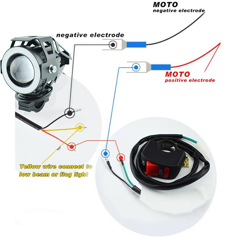 12 В 125 Вт 1 пара U7 moto rcycle фар 3000LMS moto rbike фары вождения пятно фары 7 видов цветов moto вспомогательные Противотуманные Лампа