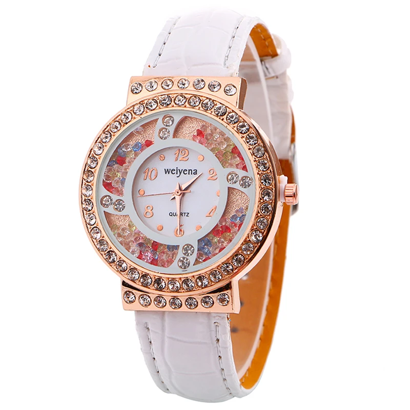 

2017 Fashion Clock Cute Cartton Glasses Diamond Analog Quartz Dial Wrist Ladies Watch Women's Watches 100pcs/lot