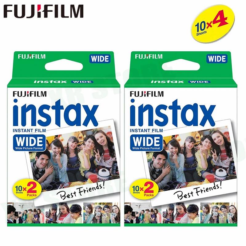 40 пленок Fujifilm Instax Wide Instant White Edge для камеры Fuji 100 200 210 300 500AF Ломография фото |