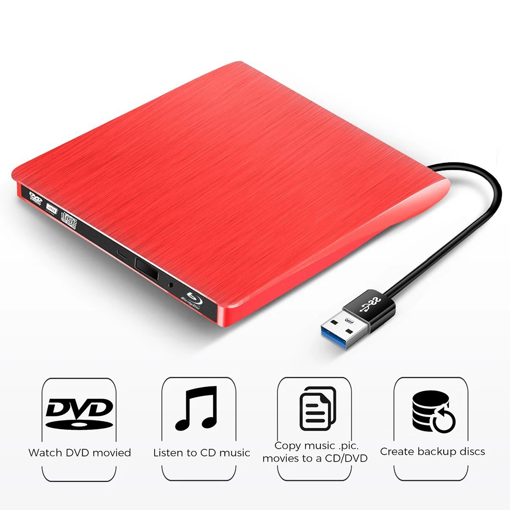 Новые USB 3,0 Внешний Blu-ray CD/DVD писатель оптический привод 3D фильмы 25/50 г BD-ROM плеер для портативных компьютеров