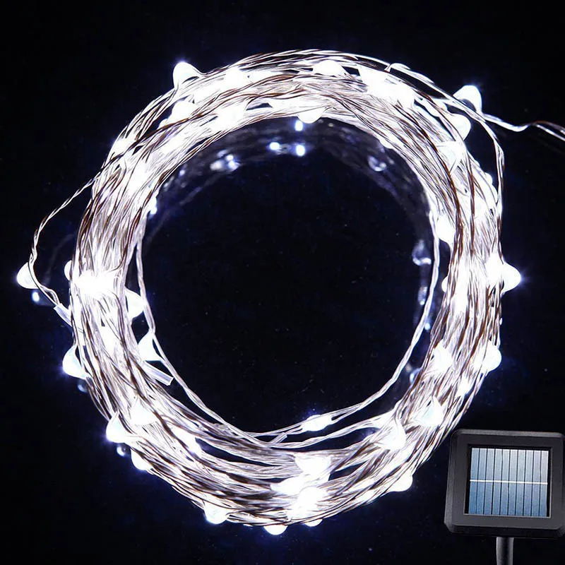 

Novel Solar Power String Light 10M 100 Led Copper Wire String Fairy Light For Outdoor Living Decoration Garden Shipping