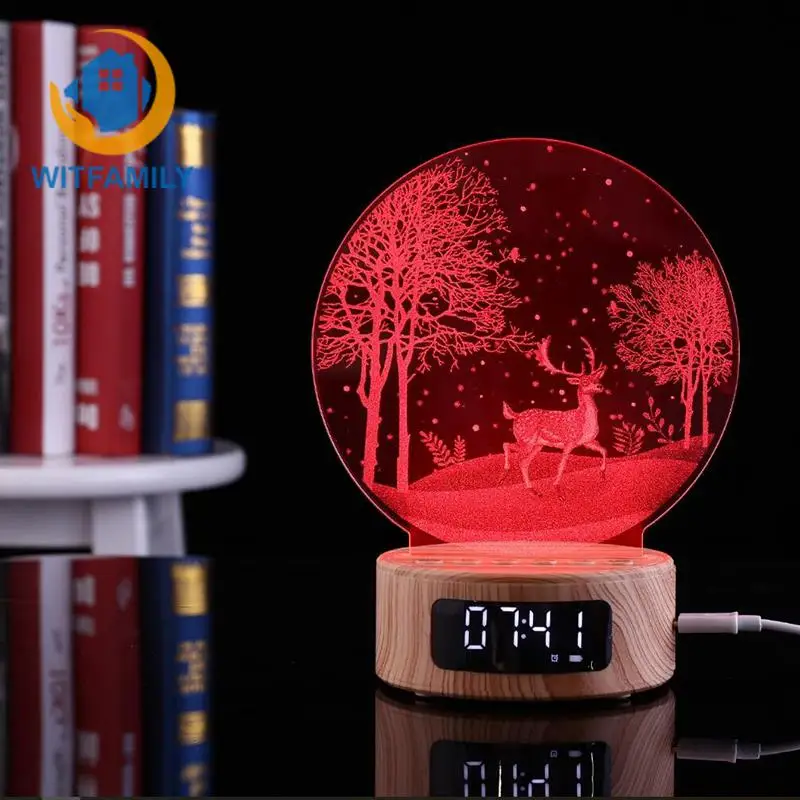 LED clock 3D new strange night light Bluetooth Digital alarm clock