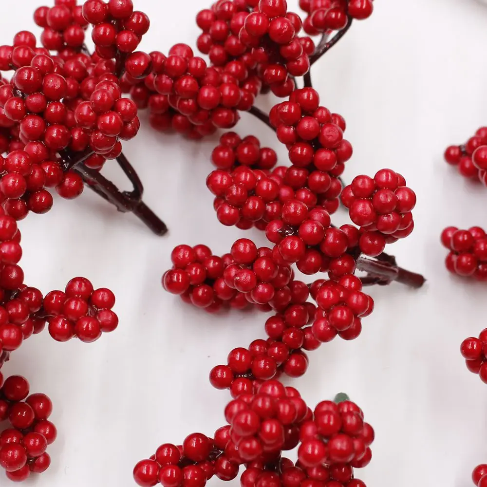 10unids 16 heads Mini Fake Fruit Foam Small Berries Cherry Branch DIY Stamen Artificial Flower for Wedding Home Craft Decoration 10unids 16 heads Mini Fake Fruit Foam Small Berries Cherry Branch DIY Stamen Artificial Flower for Wedding Home Craft Decoration