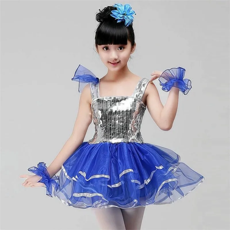 

Children's Costumes Kindergarten Dance Costumes Girls Ponzo Children's Jazz Dance Sequin Performance