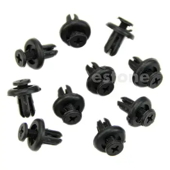 

7mm Hole Plastic Push Screw Rivet Panel Fixings Clips for Car Auto New 10pcs
