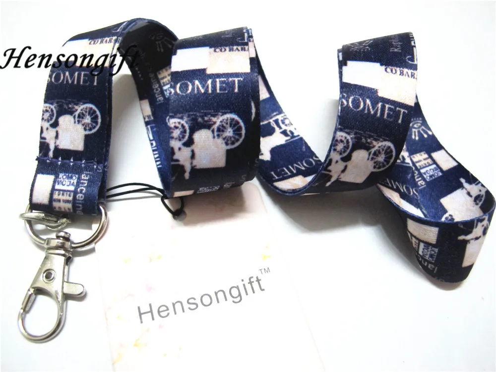 Hensongift الأزرق المشهد مجردة مفتاح حبال الحبل شارة حامل الهاتف المحمول الرقبة الأشرطة Keychians