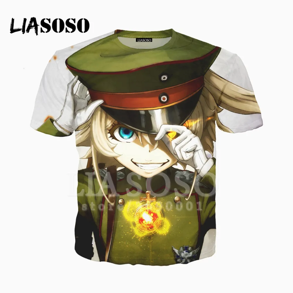 Женская и мужская футболка с 3D принтом LIASOSO аниме Youjo Senki Tanya Degurechaff летняя в стиле