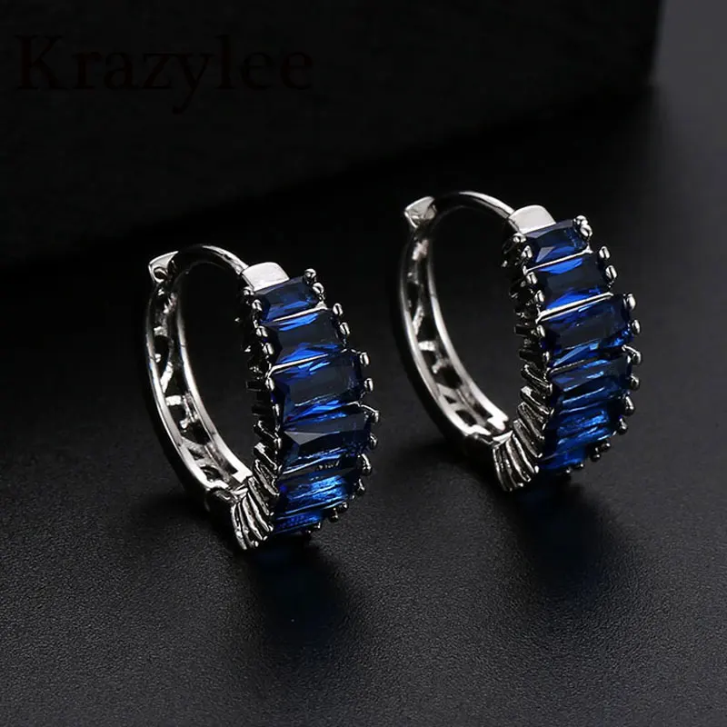 

2019 Fashion Hoop Earrings With Rhinestone AAA Zircon Earring Simple Earrings Circle Silver Color Loop Earrings For Women YY798