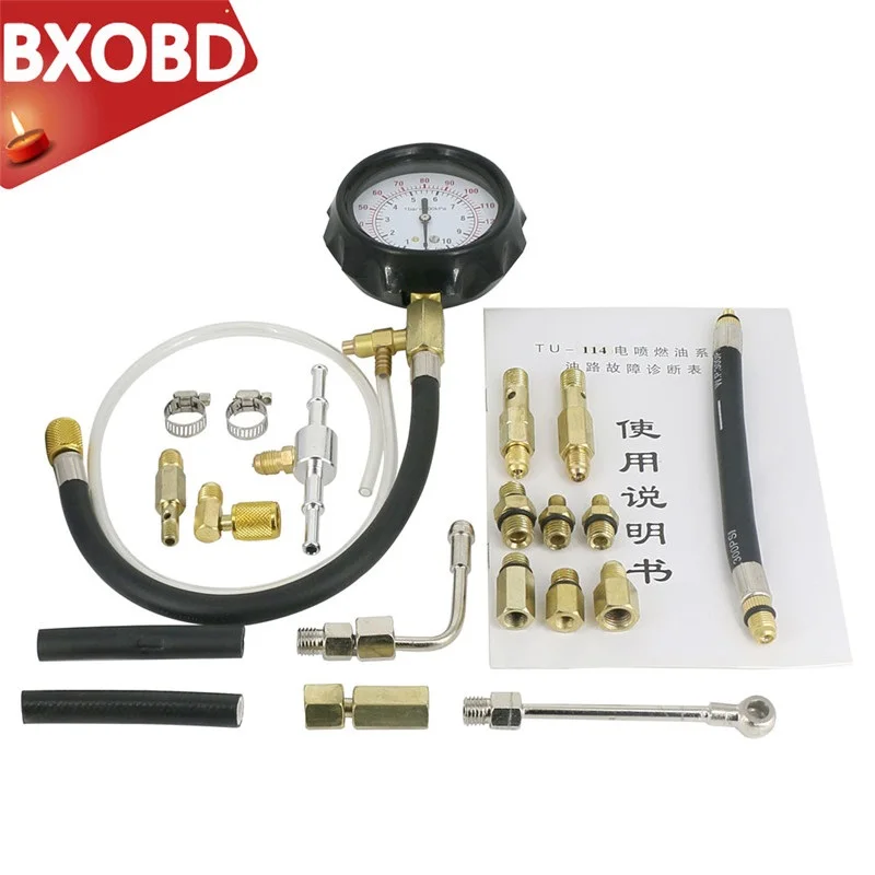 

TU-114 Fuel Injector Tester Pressure Gauge TU-114 Gasoline Gauge Test Fuel Pressure Gauge Tester Injection Pump Kit Tool TU-114