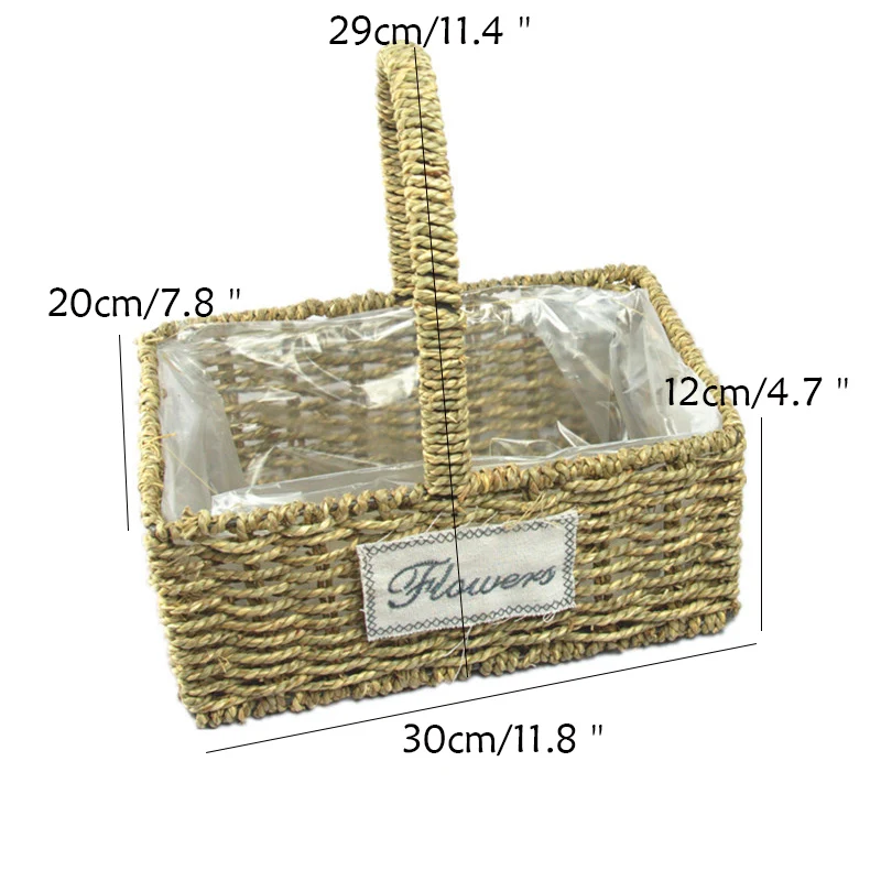 Креативная садовая соломинка декоративная домашнее хранилище корзина для гостиной настенное украшение корзина ручной работы плетеная корзина для цветов
