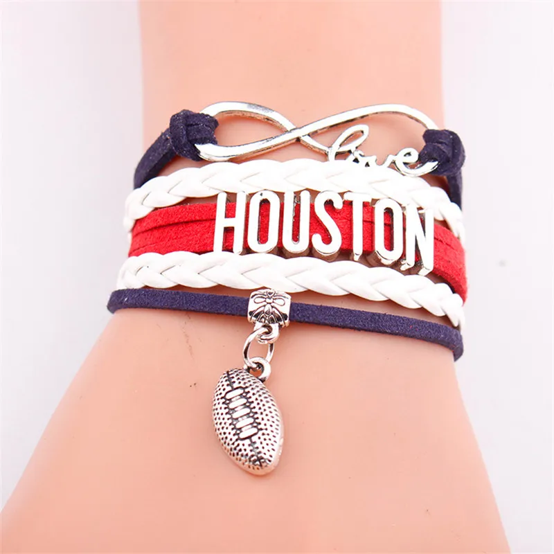 GVUSMIL Jewelry Infinity HOUSTON Football Sports Team Bracelet Sport