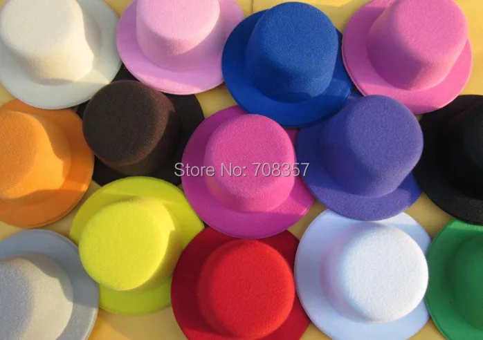 

Free Shipping 5.2"(13cm) 12 Color Mini Top Fascinator Hats Children Party hats,DIY Hair Hairpins 10pieces/lot