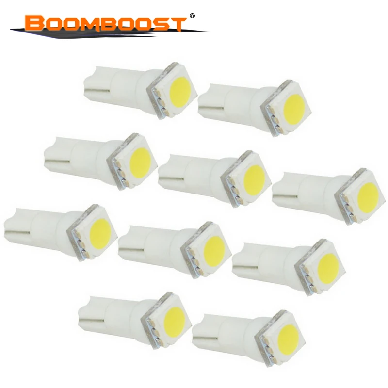 

10 pcs Interior Bulbs Wedge Lamp T5 1 SMD 5050 led Car reading Light 12V 6000K