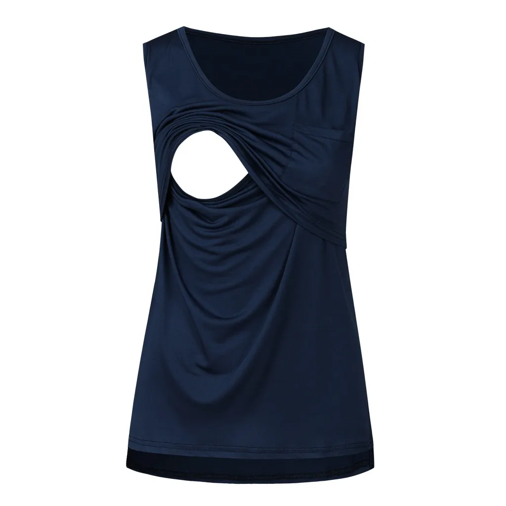 

Maternity Tank Top Women Pregnant Nursing Sleeveless Solid Patchwork Tops T-shirt Camisetas Lactancia Verano Nursing Tanks