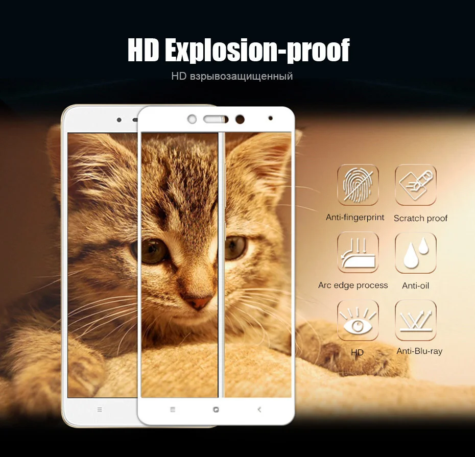 MOUSEMI Glass 4x For Xiaomi Redmi Note 4 Global Glass Tempered Full Cover Film Screen Protectors, For Xiaomi Redmi Note 4x Glass (6)