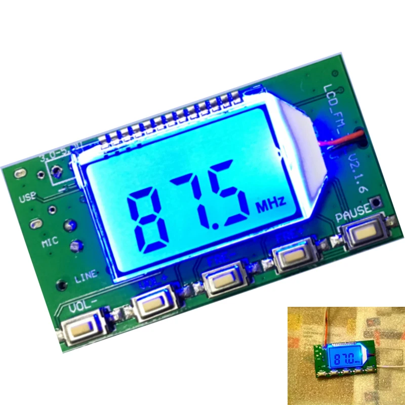 Модуль fm-передатчика DSP PLL 87-108 МГц стерео цифровой беспроводной микрофон плата многофункциональная частотная модуляция