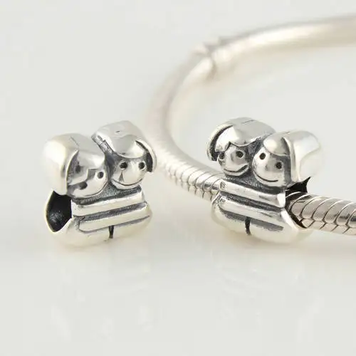 Authentic 925 Silver Beads Fits Pandora Charm Bracelet Diy Good Authentic 925 Silver Beads Fits Pandora Charm Bracelet Diy Good Sisters European Women