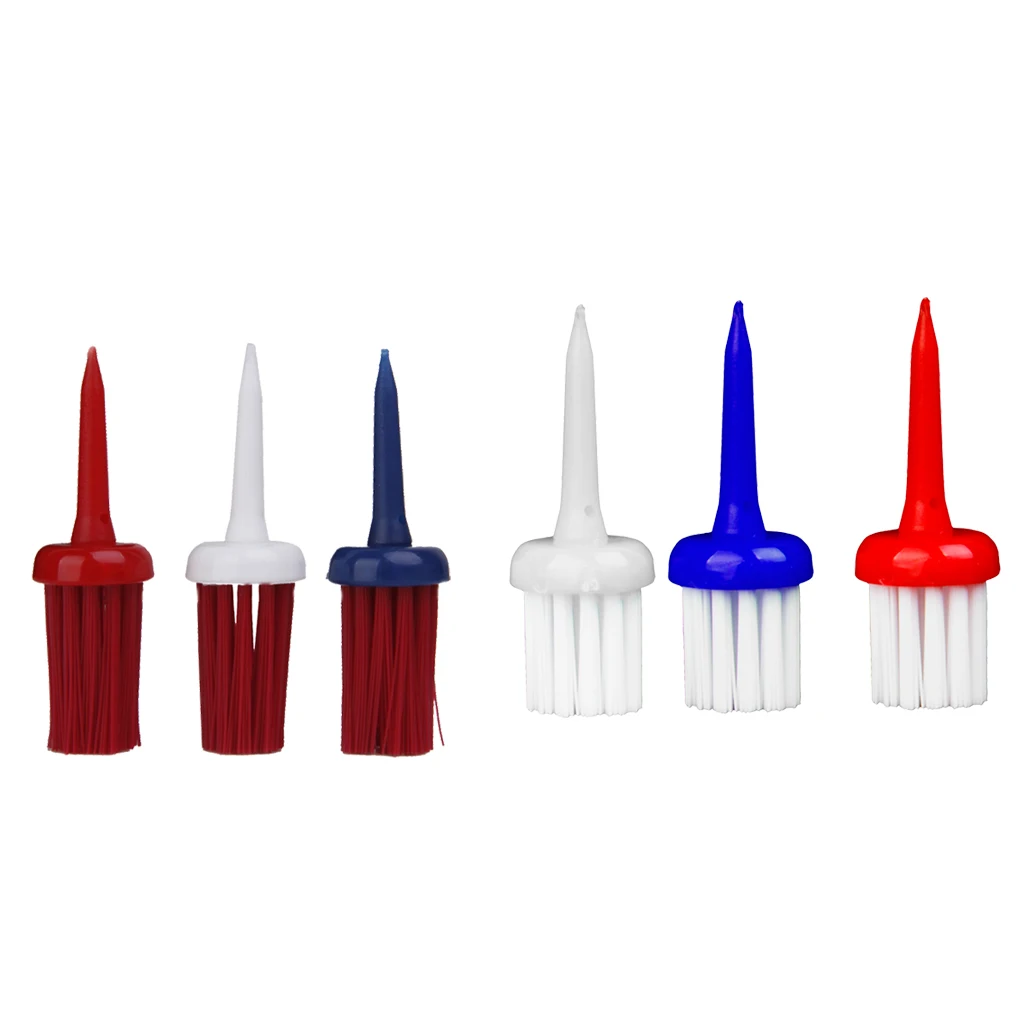 2 Packs Of 3 Durable Golf Tees Brush Driver 52/62mm Golfer Club Accessory