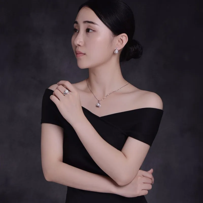 tz09044set silver pearl earring necklace fine jewelry (2)