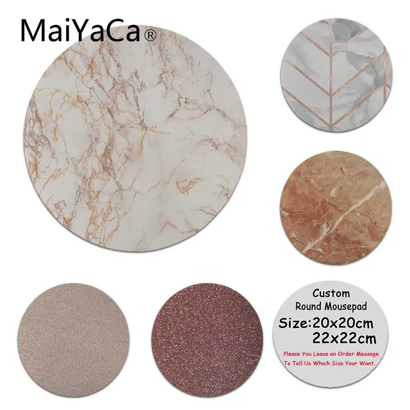 

MaiYaCa Marble Sparkle Rose Gold Customized MousePads Computer Laptop Anime Mouse Mat Size for 20x20cm and 22x22cm Mousepad