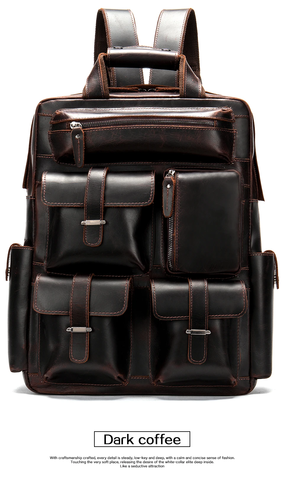 -2_06MVA Men's Backpack Vintage Bag Men Genuine Leather Anti Theft Backpack for Laptop Travel Backpacks Casual Schoolbag Gifts 3506
