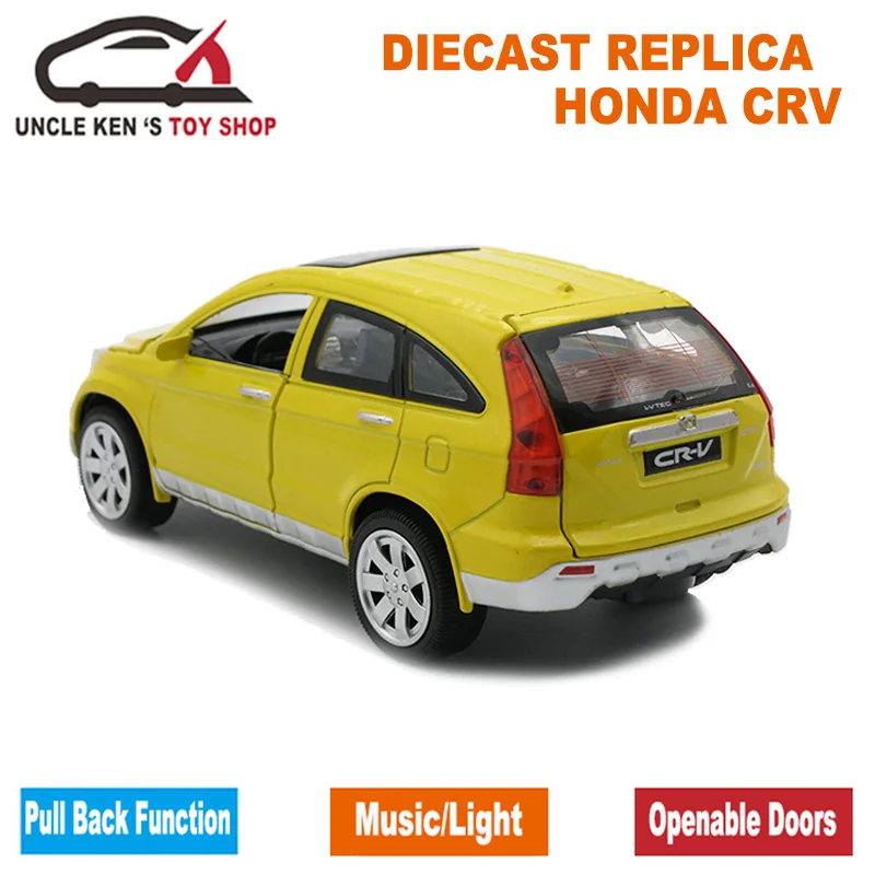 Koop 1 24 Schaal 20 cm Lengte Diecast HONDA CRV Model Auto Speelgoed Voor Jongens Kids Met Geschenkdoos Te Openen deur Muziek Pull Back Functie Licht