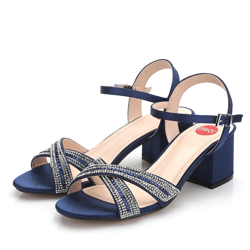 

women sandals New sandals women's cross-straps fashionable heels water drills thick heels large size women's shoes