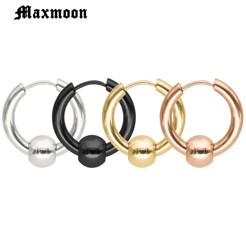 Круглые серьги из нержавеющей стали Maxmoon титановой мужские аксессуары для