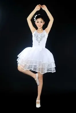 Женское балетное трико, Женская балетная пачка на взрослого платье, черно-белое Лебединое озеро, балетное платье-пачка, костюм с украшением из бриллиантов