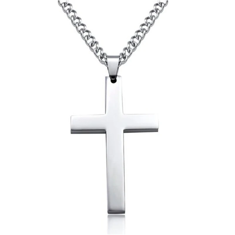 Мужская цепочка с подвеской крестом из нержавеющей стали|cross necklace|pendant necklacependant for