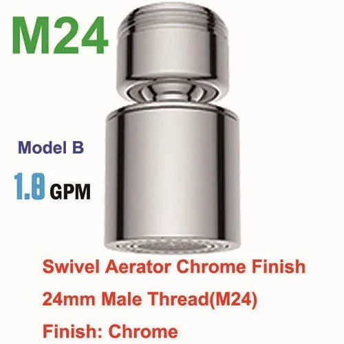 Кран компрессор, который Двойного назначения 2-Flow Кран Аэратор, 360-градусный Поворотный Аэратор с Двойной Спрей, с Прокладкой Кран Замена Части Экономии Воды насадка на кран для экономии воды для кухни аэратор - Цвет: B-M24-Swivel-Chrome