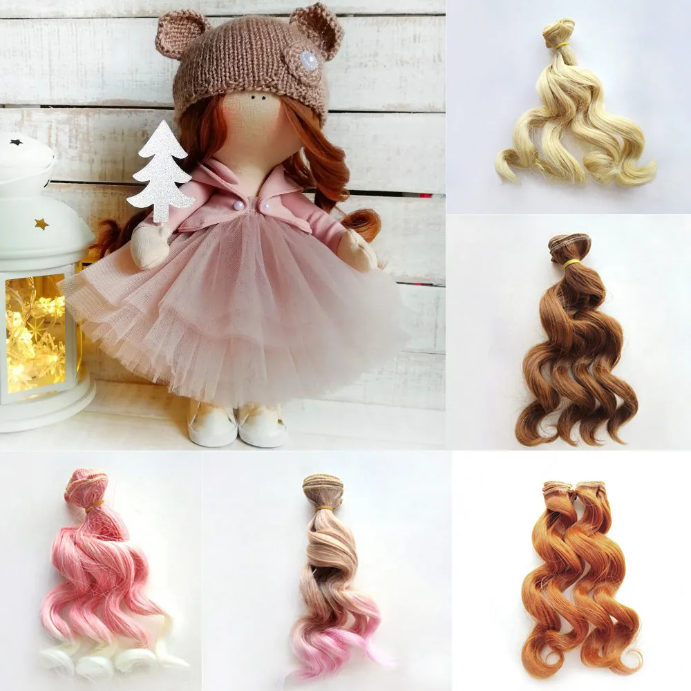 

1pcs 15*100cm Screw Curly Hair Extensions for All Dolls DIY Wigs High Temperature Synthetic Fiber Hair Pieces Doll Accessories