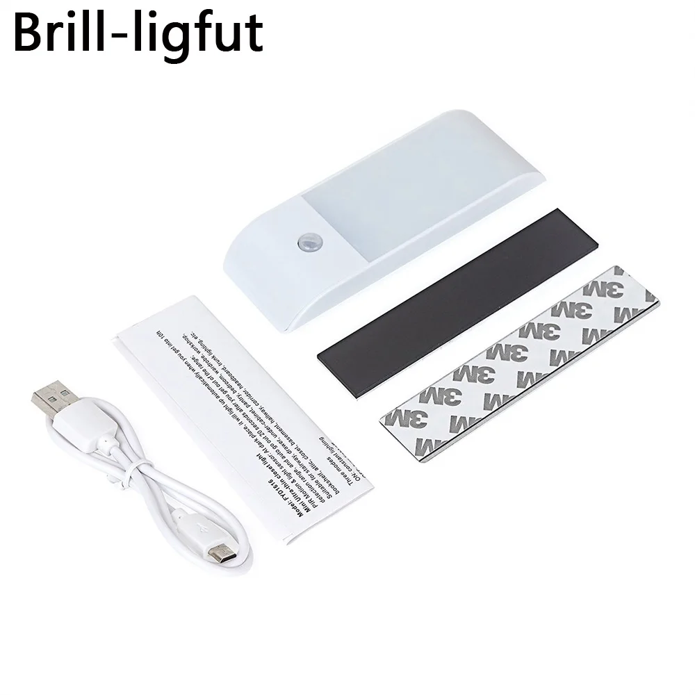 

Wireless 12 LED PIR Motion Sensor USB Rechargeable Night Light Stick Anywhere Under Cabinet Lights Closet Lights for Wardrobe