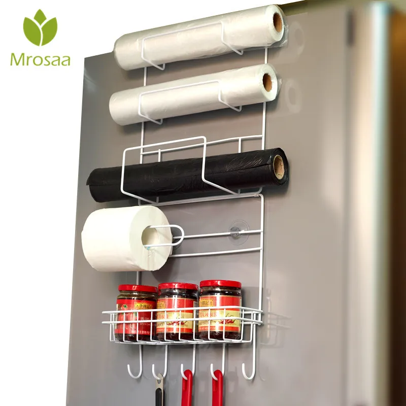 Mrosaa Kitchen Hanging Rack Refrigerator Side Storage Holder 6 Tiers