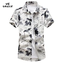 YK UNCLE Фирменная летняя Новинка Рубашка с цветочным рисунком мужская повседневная куртка в пляжном стиле мужские рубашки с коротким рукавом для мужчин рубашка M-5XL