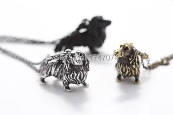 

2016 Retro Dachshund necklace new Fashion jewelry Antique Silver/antique bronze/gun black 3 colours for first choice lovely